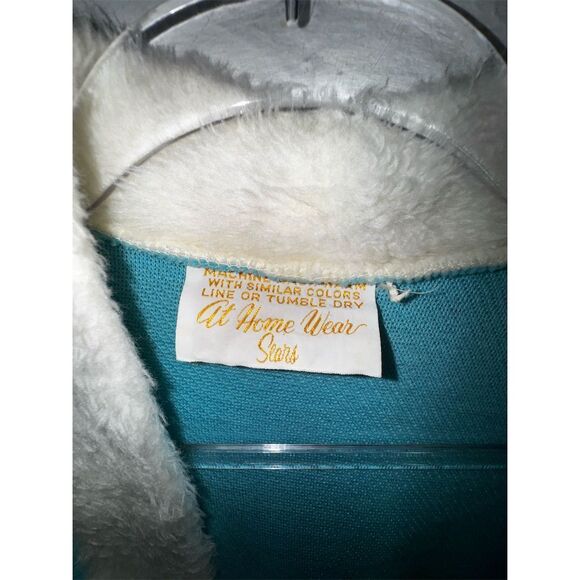 Vintage Sears Blue Plush Belted Robe 60s-70s Retro Style‎ SMALL Fuzzy cute Furry - Picture 3 of 6